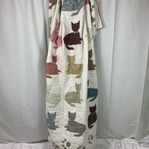 Vintage Patchwork Kitty Cat Quilt/Wall Hanging